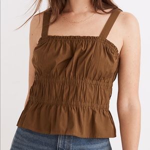 NWT Madewell Poplin Sophia Peplum Tank in Sz Small